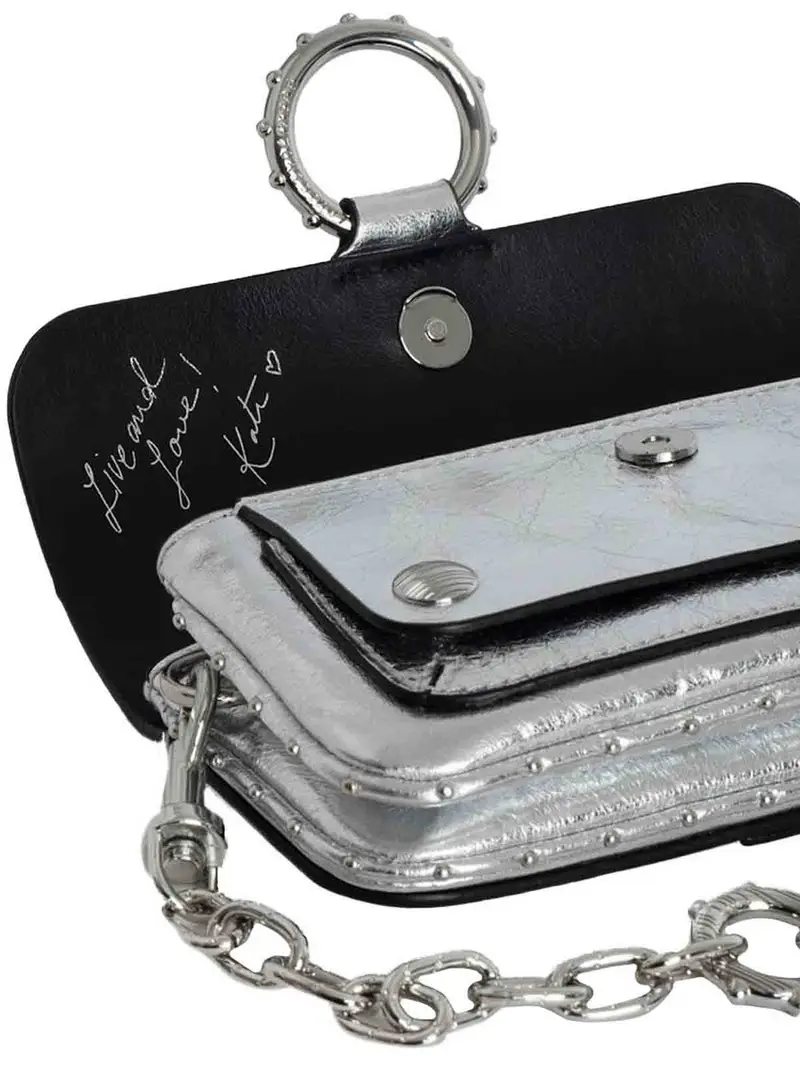 Portafoglio Kate in metallo vintage Argento