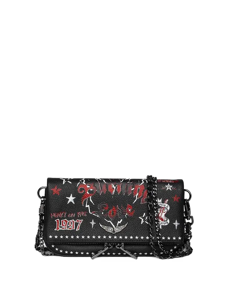 Punk Rock in pelle a grana nano Nero