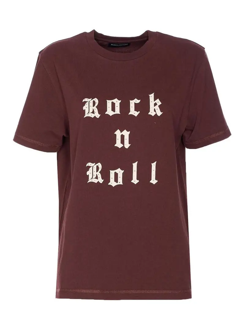 T-shirt di Edwin Rock N Roll Strass Rosso