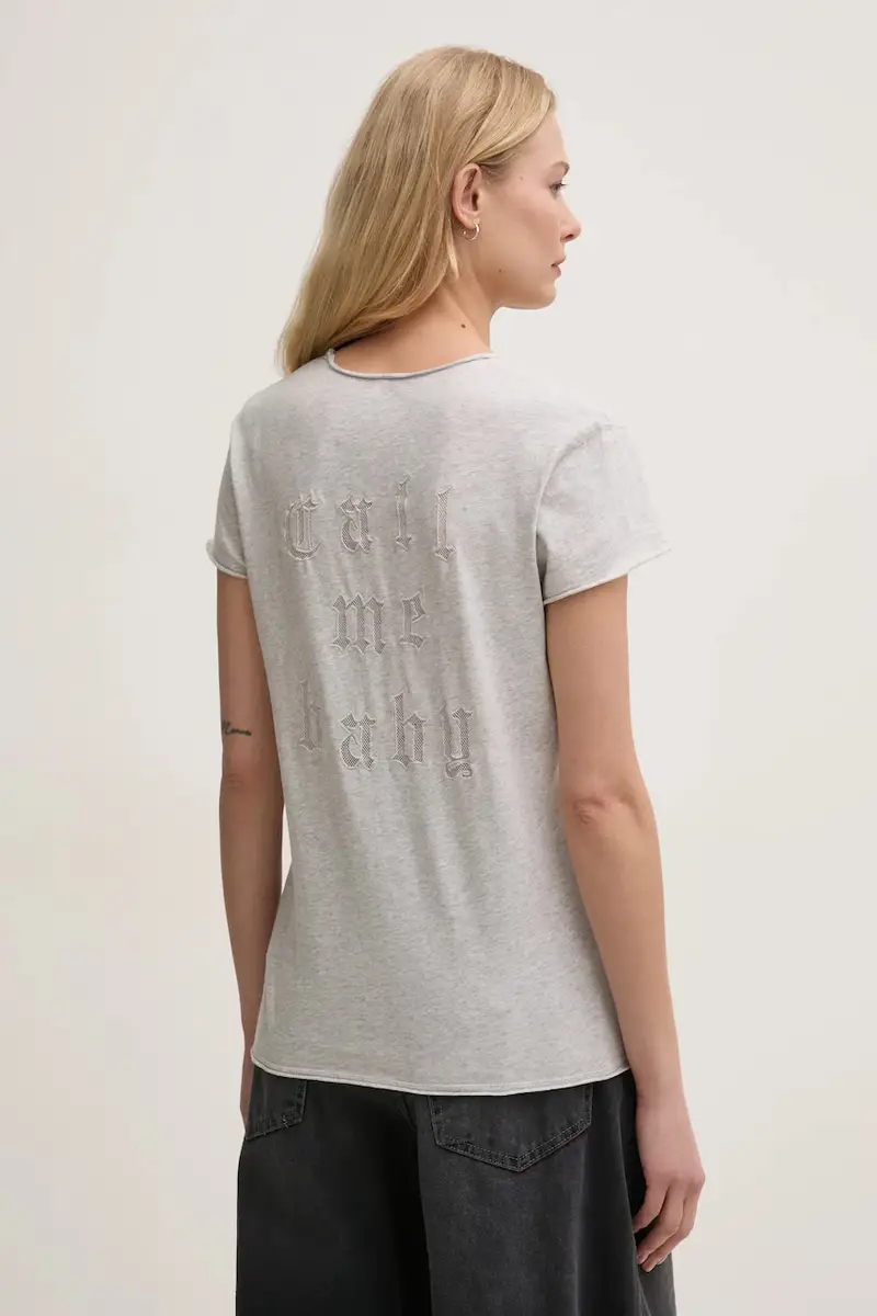 t-shirt in cotone donna colore grigio JWTS02680