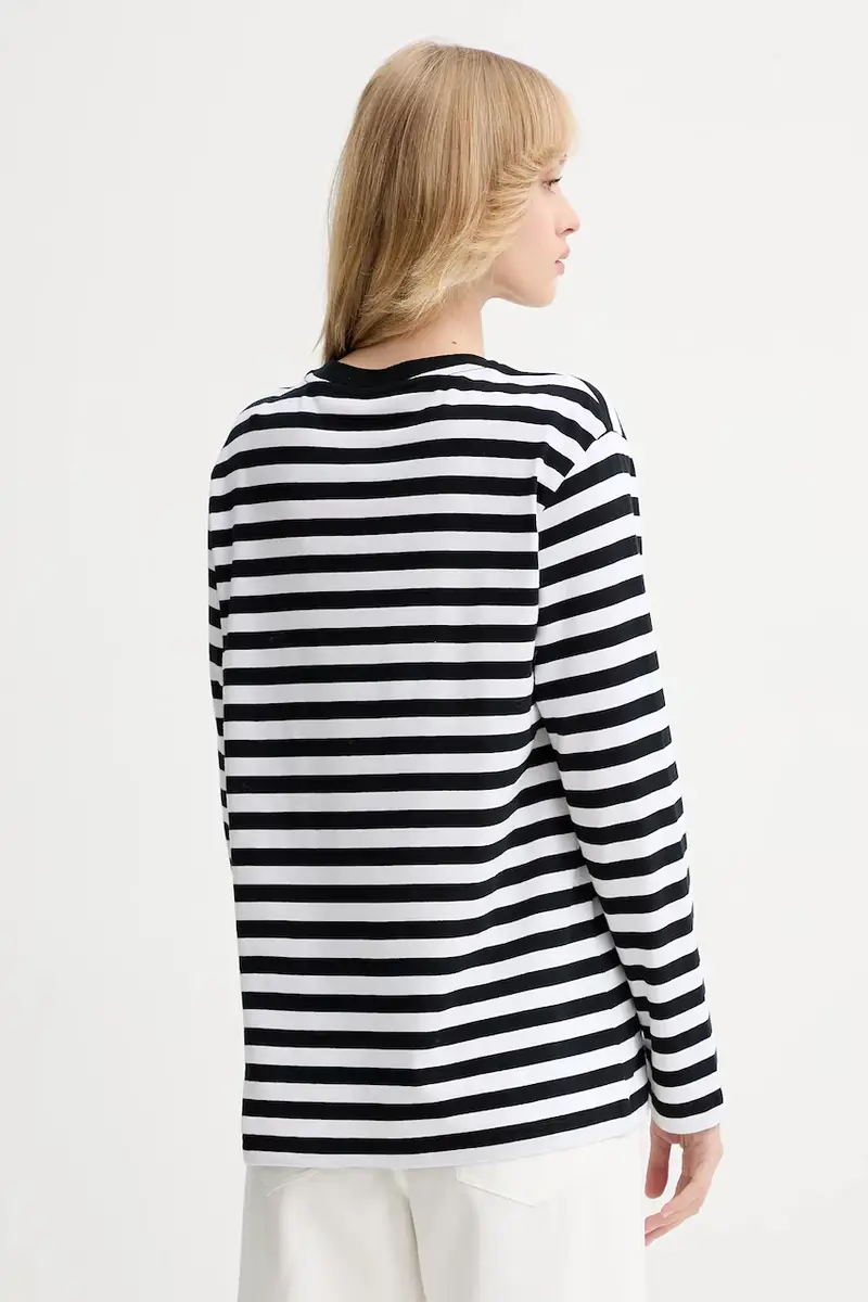 top a maniche lunghe in cotone colore nero JWTS02839 miniatura 3