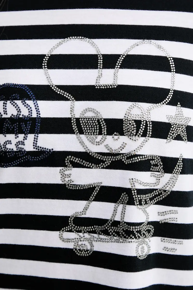 top a maniche lunghe in cotone colore nero JWTS02839 miniatura 5