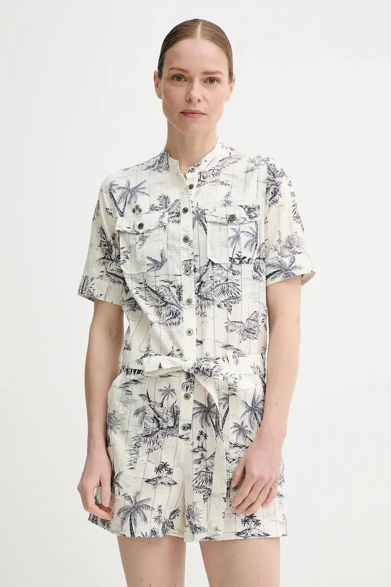 tuta in cotone colore beige WWJU01039