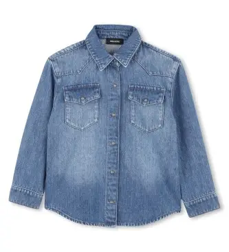 unisex per bambino X60468 Camicia blu a maniche lunghe (4Años= 102cm), Casual, Cotone, Manica lunga, moda per bambini