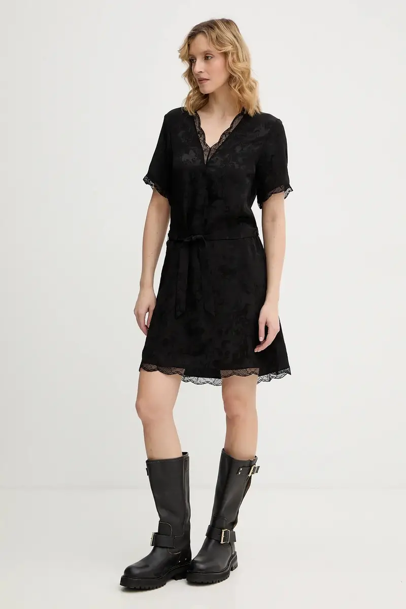 vestito in seta Nero miniatura 2