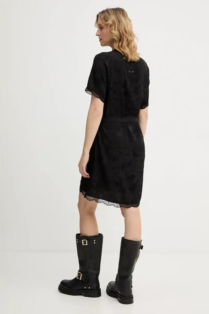 vestito in seta Nero miniatura 3