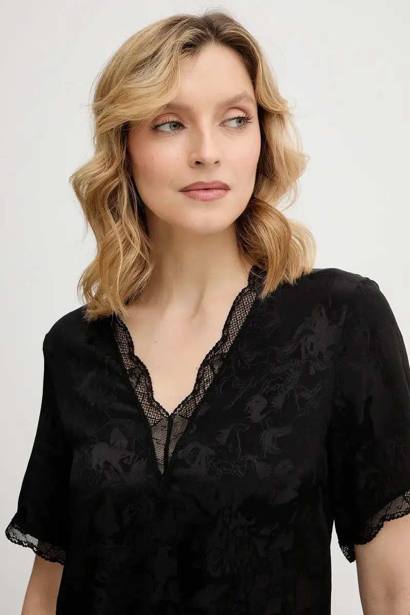 vestito in seta Nero miniatura 4