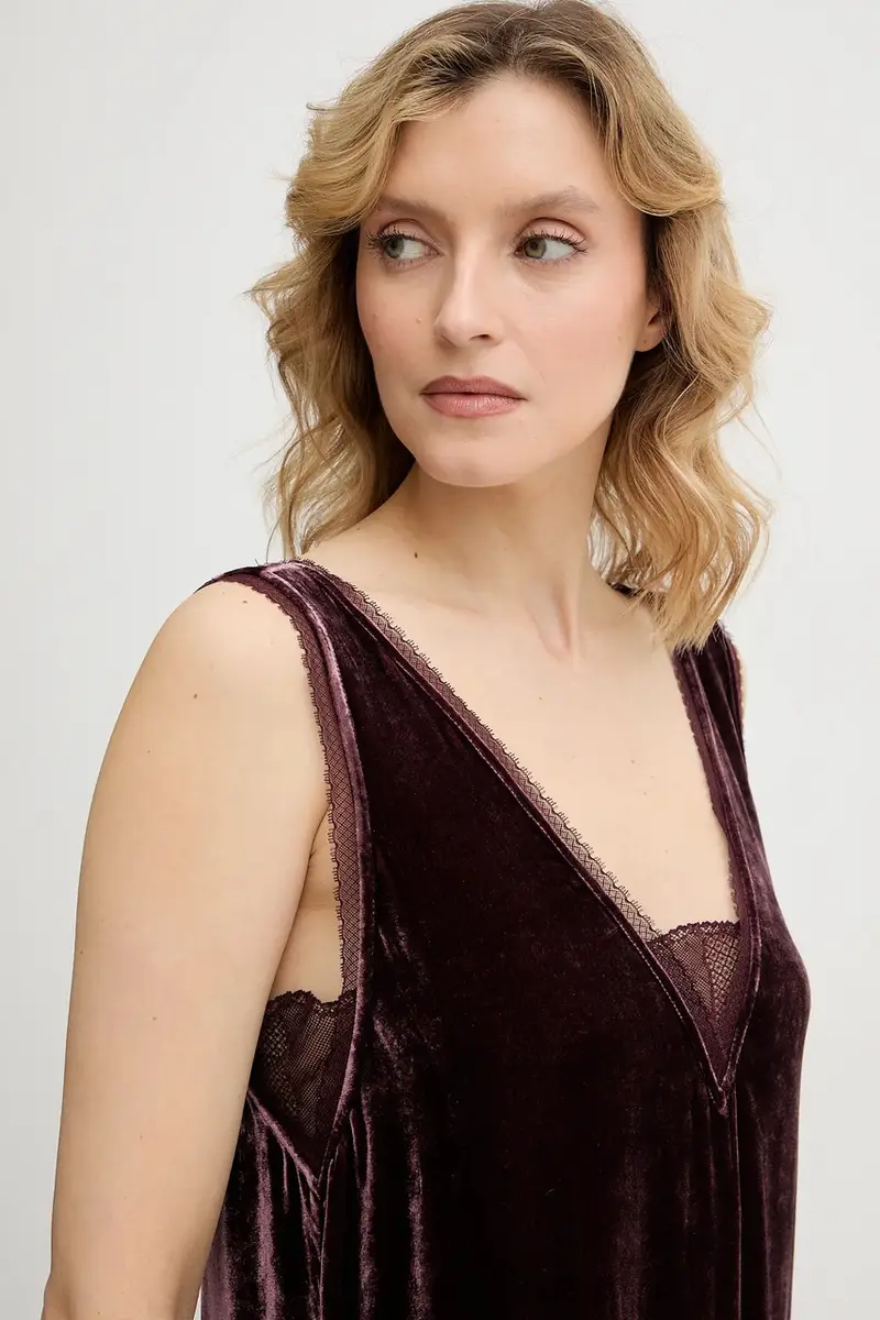 vestito in velluto Granata miniatura 4