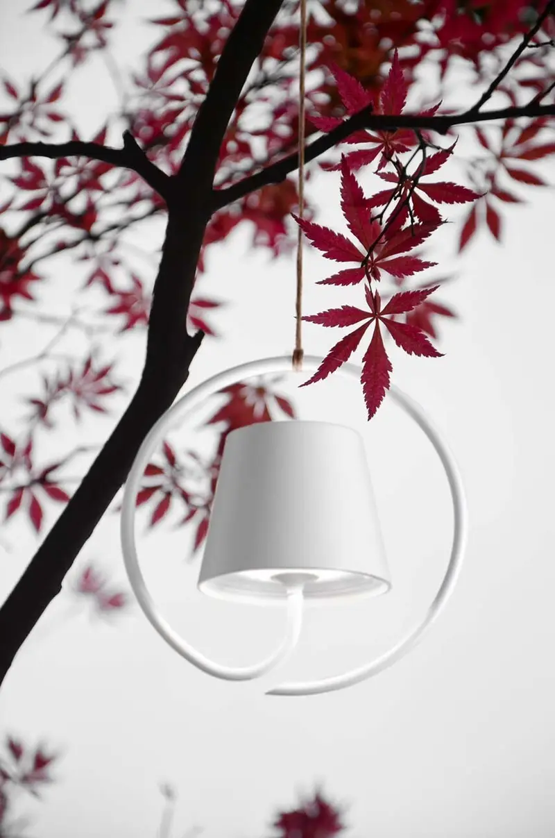 lampada a sospensione a led senza fili Poldina Bianco miniatura 2