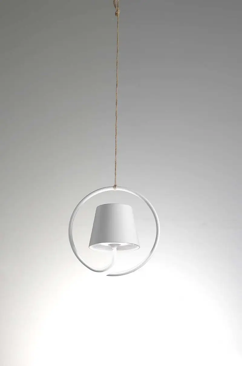 lampada a sospensione a led senza fili Poldina Bianco miniatura 5