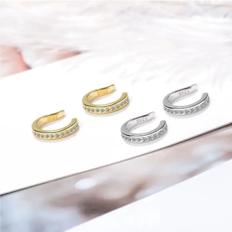 Zafiller, orecchini a clip per orecchie, correttori per orecchie, non perforanti, per donne, senza foro, portatili e regolabili, 11mm, Rame, Nessuna pietra preziosa miniatura 3