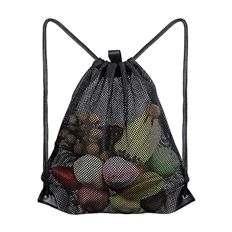 Zaini con Coulisse in Rete,Borsa da Spiaggia in Rete,Zaino in Rete,Zaino Coulisse,Borsa a Rete Zaino,Per Impieghi Gravosi per Spiaggia, Nuoto, Palestra, Shopping,Giocattoli e Altro (45 * 40cm)