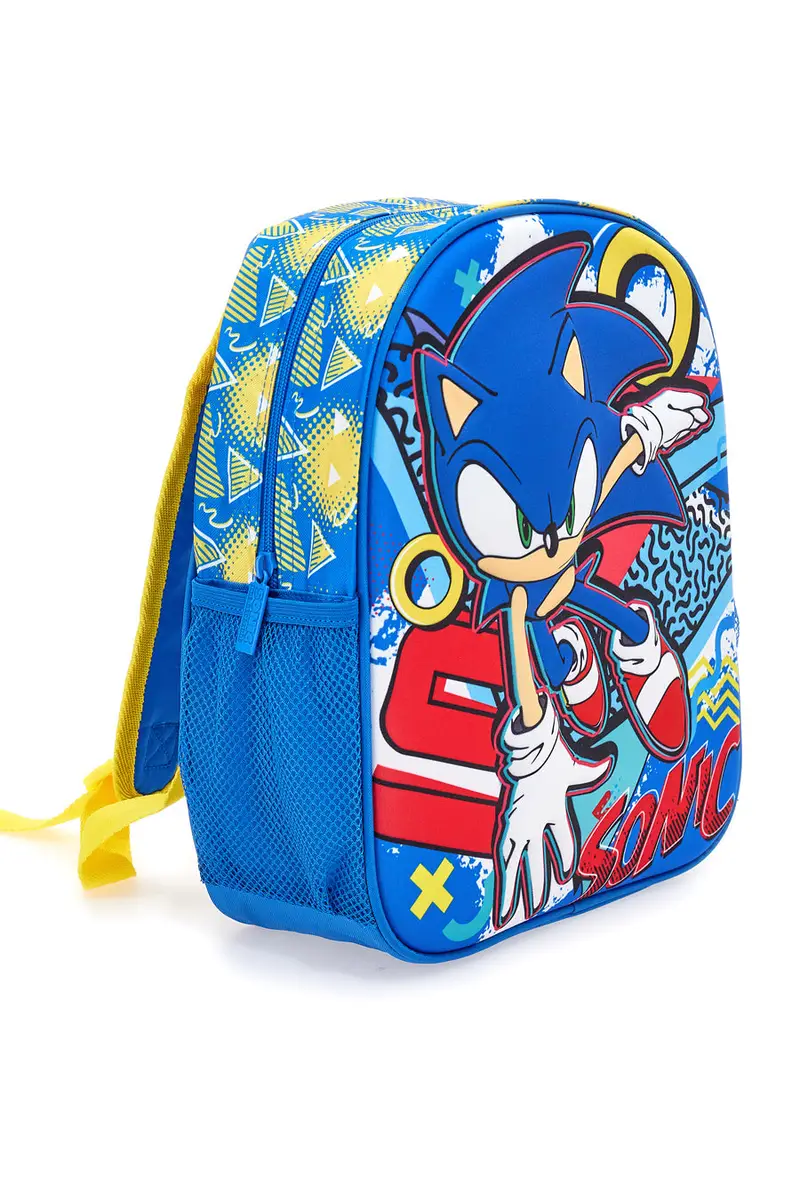 Zaino blu con stampa in rilievo Sonic miniatura 2