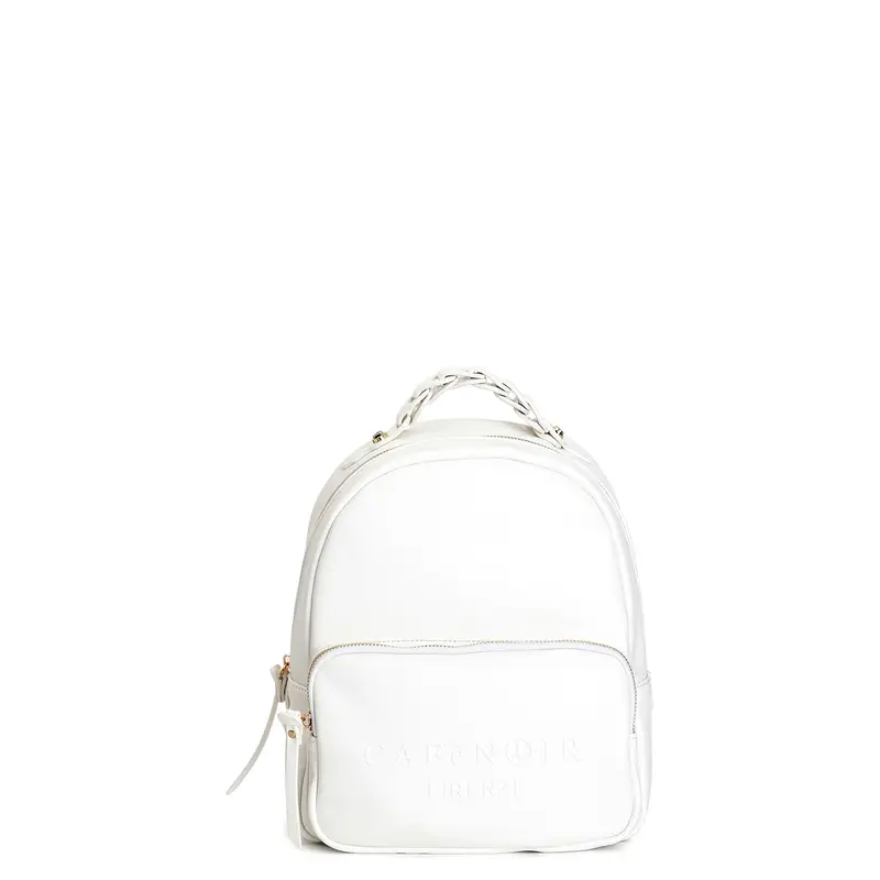 zaino con logo ad alta frequenza sulla tasca con zip bianco taglia unica