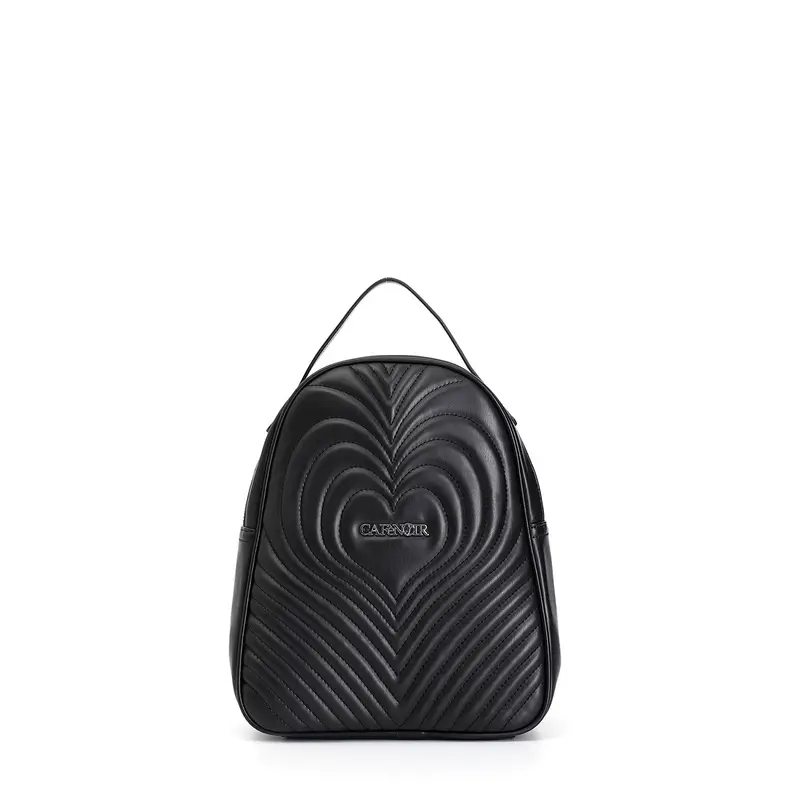 zaino con trapuntatura cuori nero taglia unica
