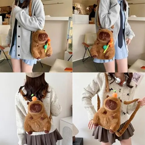 Zaino Creativo Di Peluche Per Bambini Borse Crossbody Casual Spalla, D, Mass Beauty miniatura 2