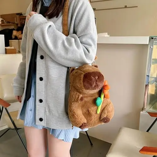 Zaino Creativo Di Peluche Per Bambini Borse Crossbody Casual Spalla, F, Mass Beauty miniatura 3