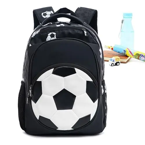 Zaino da calcio per bambini, Zaino da calcio, Zaini con stampa calcio, Borsa da scuola da viaggio per il tempo libero,