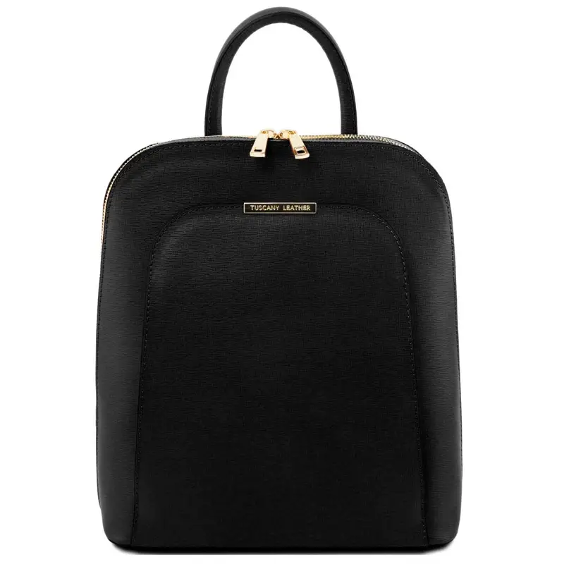 Zaino da donna in pelle Saffiano Nero