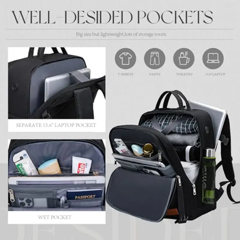 Lossga Zaino da viaggio Uomo Nero 1917990 miniatura 3