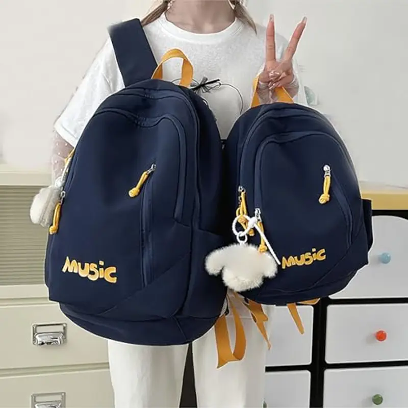 Zaino di grande capacità per adolescenti, ragazze e ragazzi, con scomparto per laptop, zaino unisex per scuole medie/superiori, università e viaggi (blu, taglia unica) miniatura 3