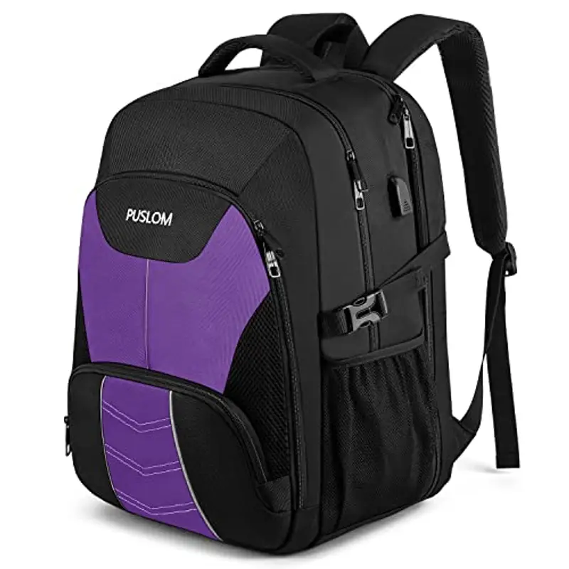 Zaino Donna Grande 55L Zaino per PC Portatile 18.4 Pollici Zaino Porta PC con Caricatore USB Zaino Lavoro Donna Impermeabile Zaino Laptop Computer Zaini per PC Portatili per Viaggio Scuola,Viola
