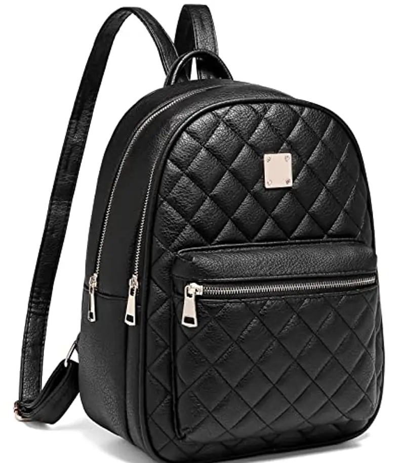Zaino Donna, Myhozee Borsa Zaino Donna Pelle PU Zainetto impermeabile Casual Nero Zaini Casual Daypack Backpack per