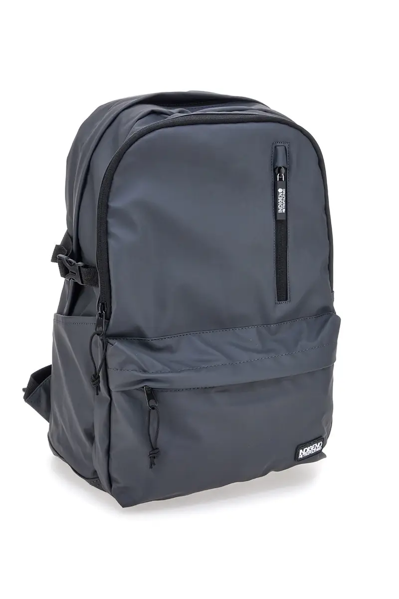 Zaino Grigio con Zip e Tasca Frontale Indigeno Metropolitano 23013 miniatura 3