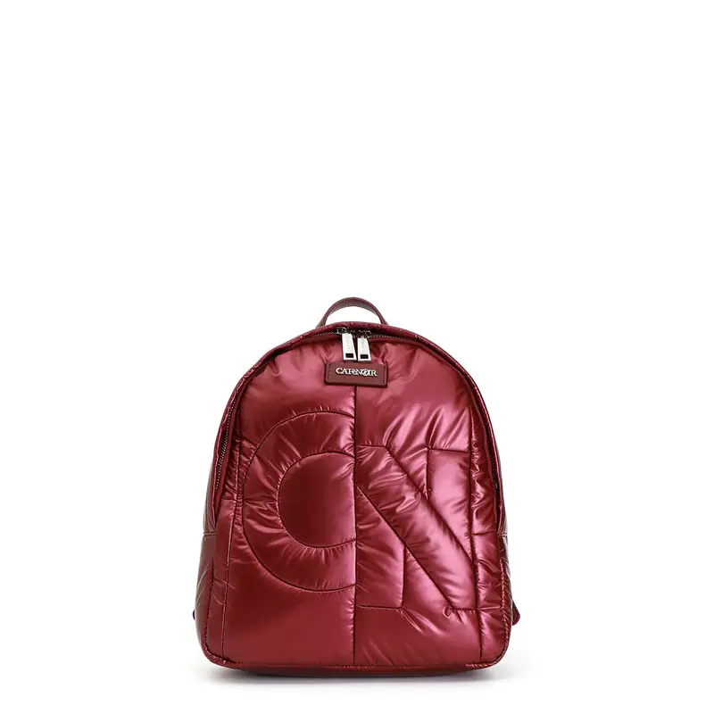 zaino in nylon con trapuntatura bordeaux