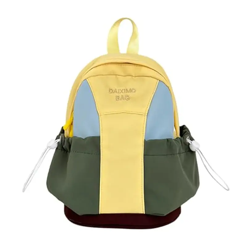 Zaino in nylon per bambini, grande capacità, leggero, per ragazzi e ragazze, grazioso zaino per asilo e studenti elementari, Giallo, Taglia unica