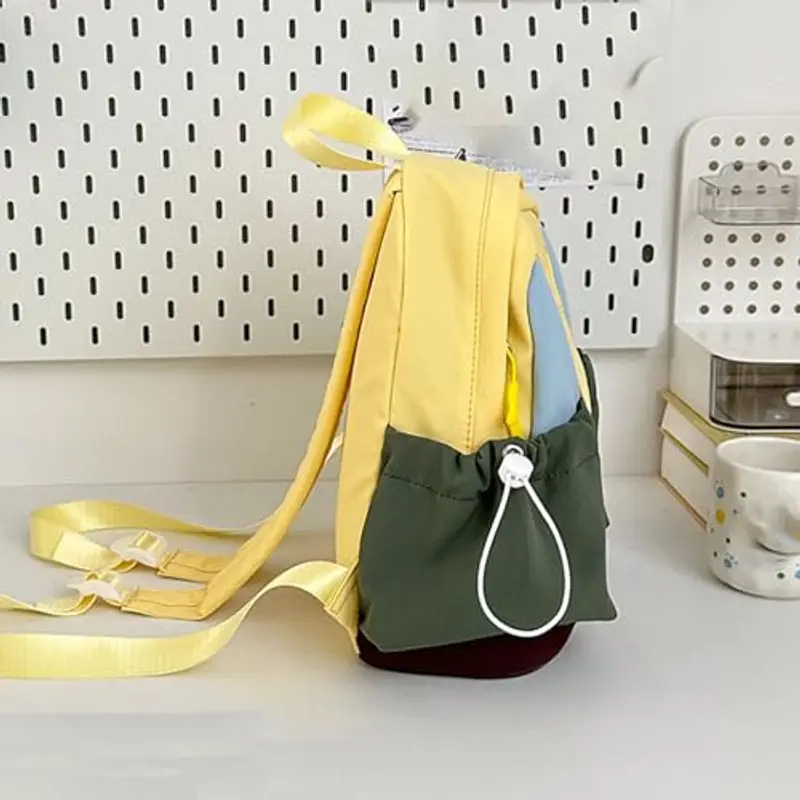 Zaino in nylon per bambini, grande capacità, leggero, per ragazzi e ragazze, grazioso zaino per asilo e studenti elementari, Giallo, Taglia unica miniatura 2