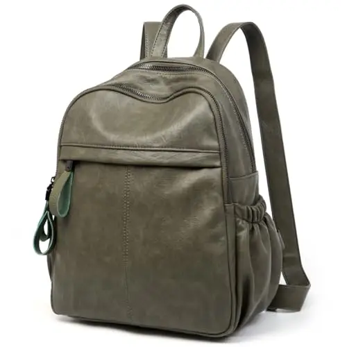 Zaino in Pelle di Donna Borsetta Scuola Casual Zainetto Elegante Backpack Vintage Moda per Lavoro College e Viaggio miniatura 2