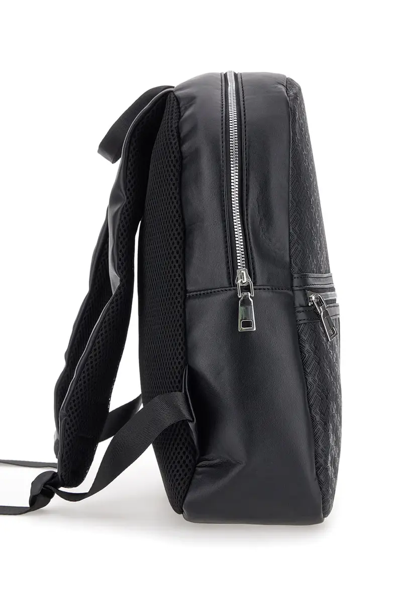 Zaino in pelle nera con tasche interne LANCETTI CARIUS miniatura 2