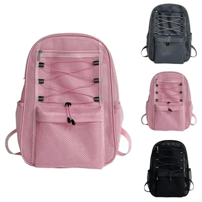 Zaino in rete traspirante per scuola, zaino per computer portatile per studenti delle scuole secondarie e superiori, zaino per scuola comfort Airflow con custodia imbottita per laptop, rosa, Taglia
