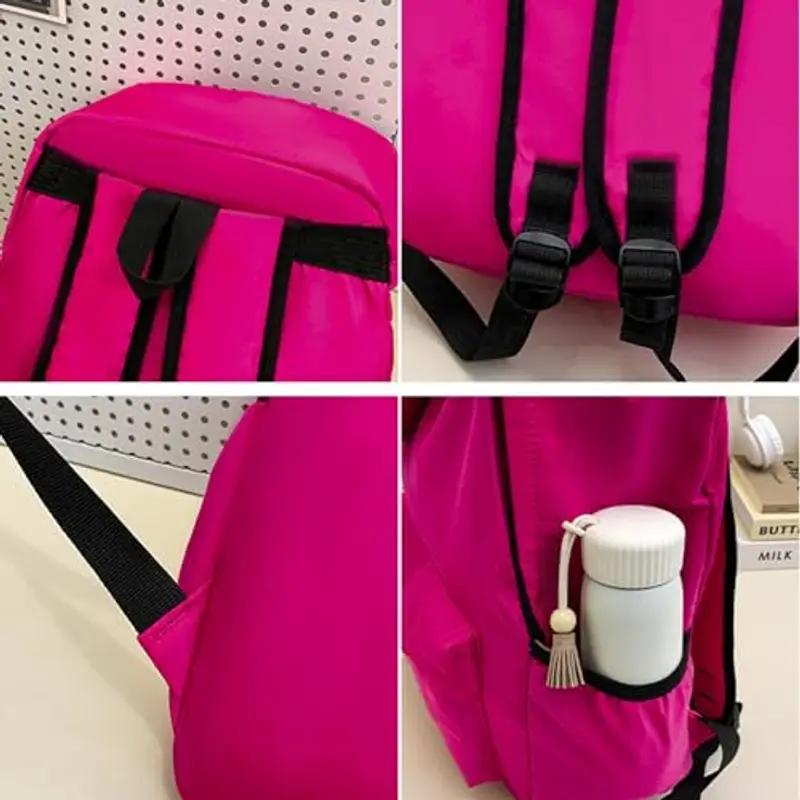 Zaino per bambini, zaino per scuola superiore con astuccio per ragazzi e ragazze, in nylon, per scuola secondaria, Blu scuro, Taglia unica miniatura 3