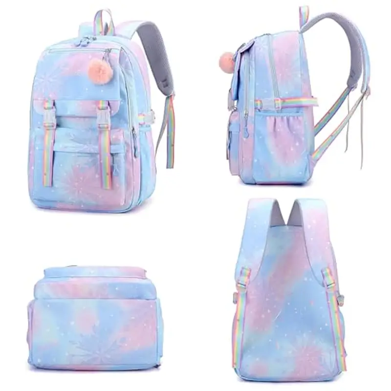 Zaino per la scuola con Stitch, grazioso e resistente, per bambine e ragazze, ideale per bambine di 10 anni, Blu-B miniatura 3