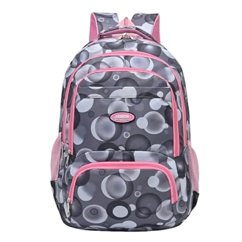 Zaino per la scuola per bambini, resistente all'acqua, leggero, multistrato, per ragazzi e ragazze, borsa da viaggio alla moda per studenti della scuola primaria e secondaria, Grigio, 50