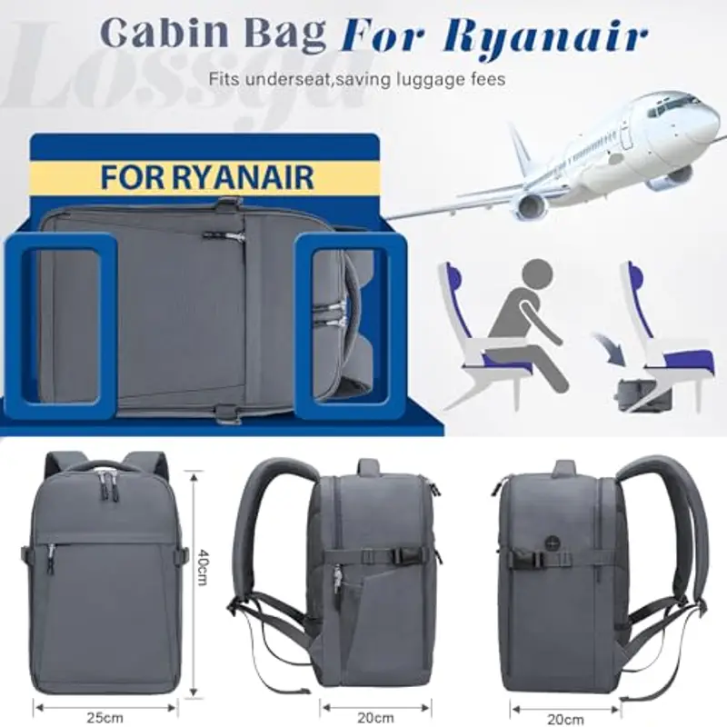 Lossga Zaino da viaggio Grigio 1918228 miniatura 2