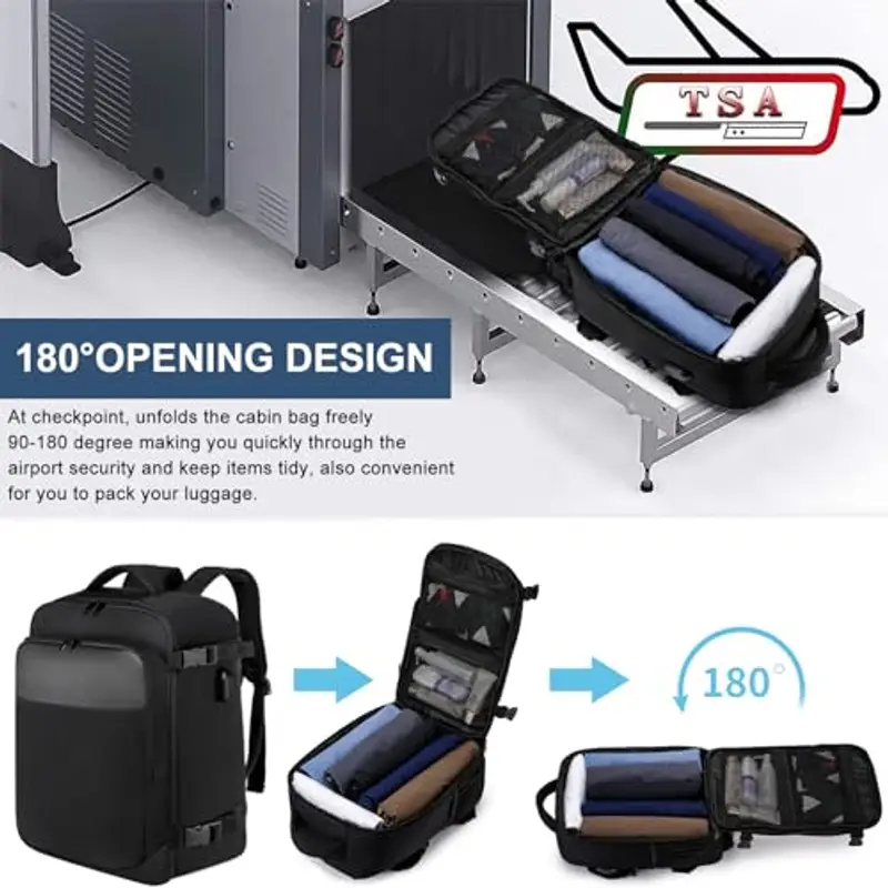 EZUOLA Zaino da viaggio Donna Nero 787381 miniatura 3