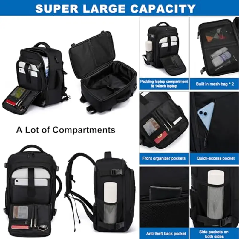 WENIG Zaino da viaggio Uomo Nero 785830 miniatura 3