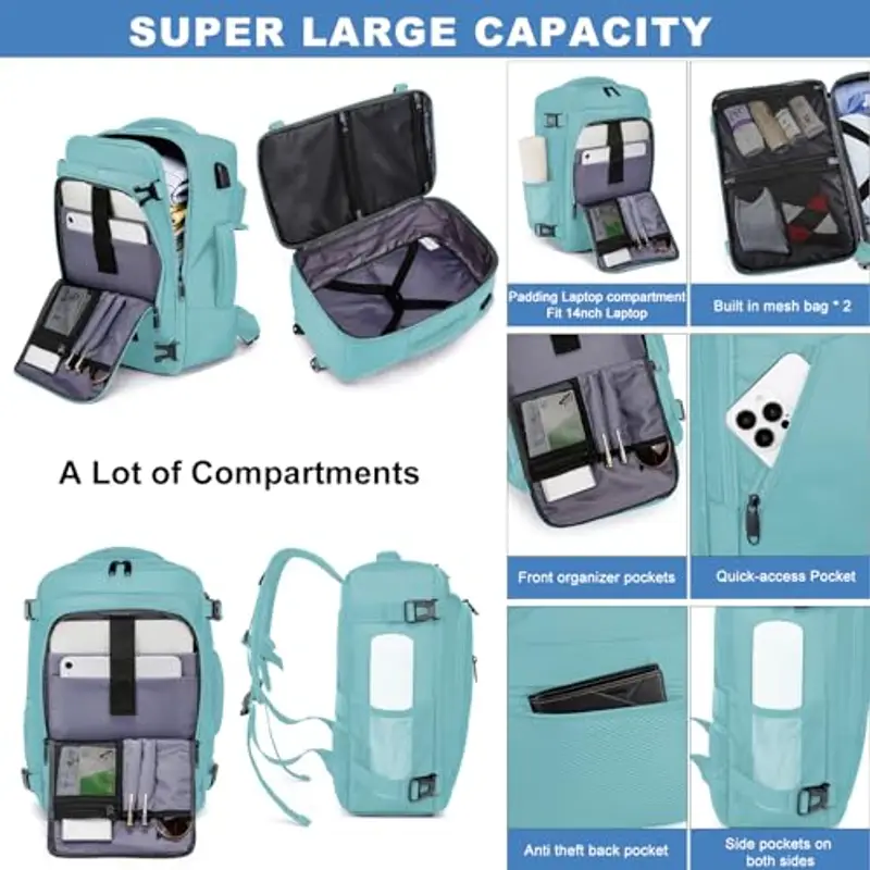 WENIG Zaino da viaggio Donna Verde 1598870 miniatura 3