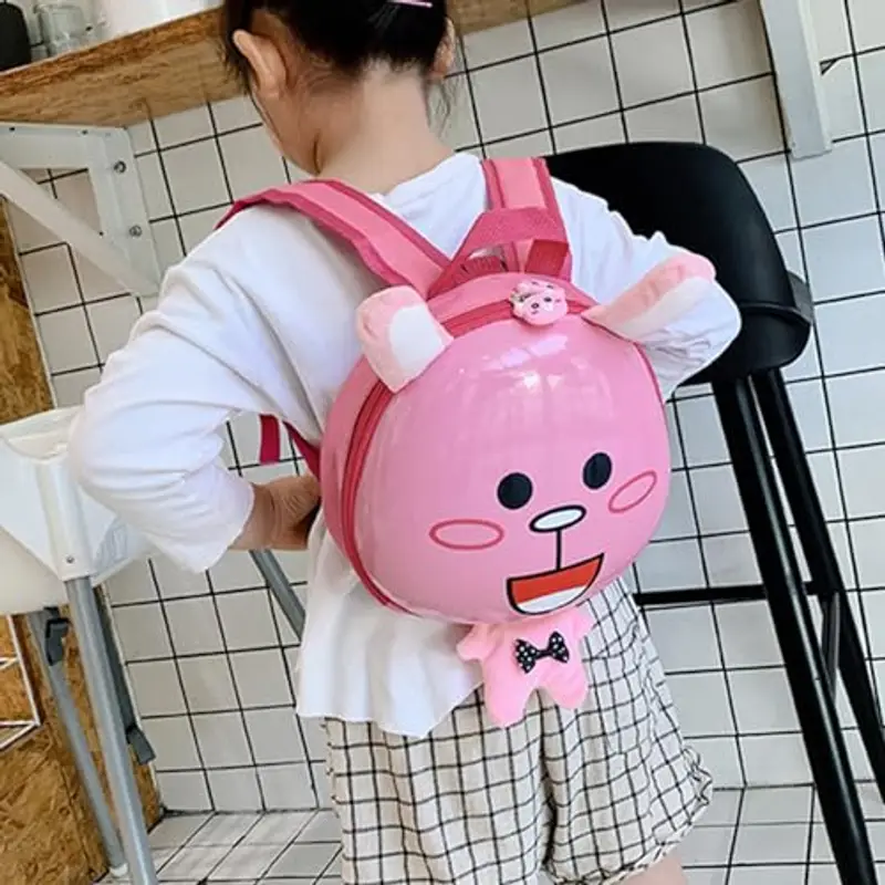 Zaino rigido per bambini, grazioso zaino per asilo nido per ragazzi e ragazze, borsa leggera per scuola materna e viaggio, rosa chiaro, Taglia unica miniatura 3