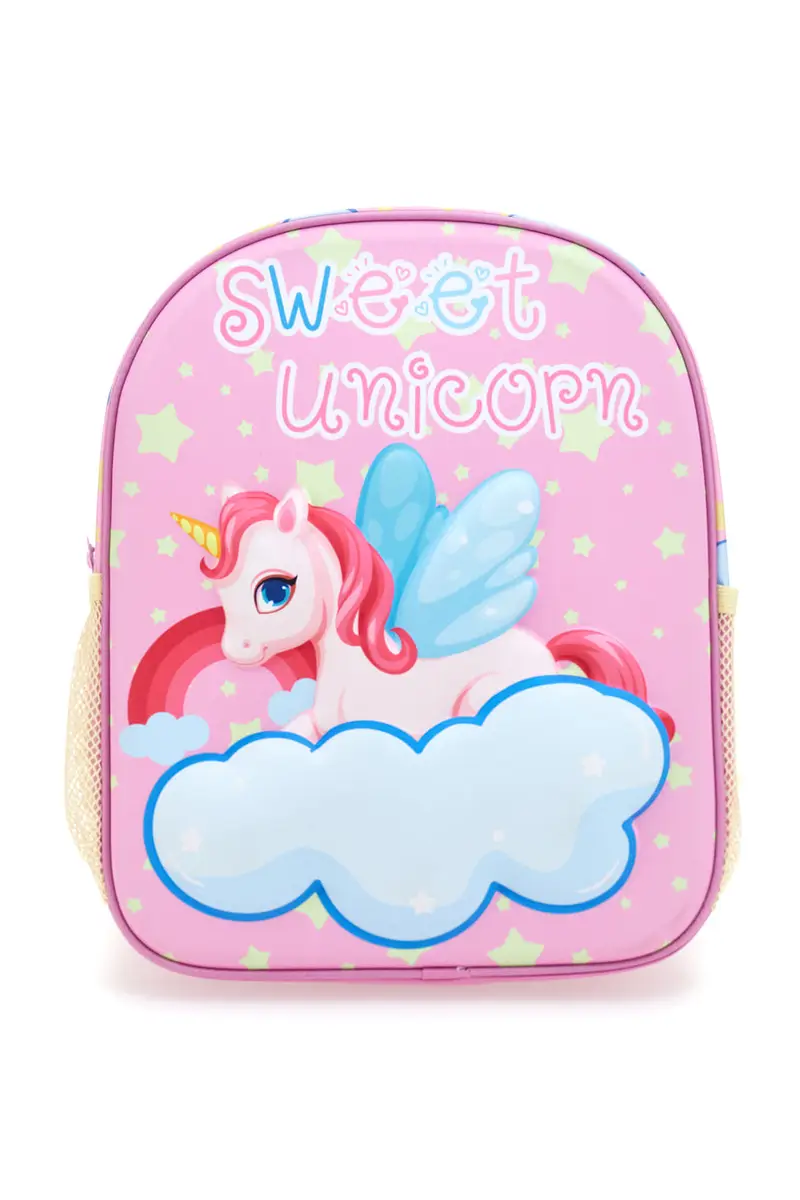 Zaino rosa con unicorno e nuvola in rilievo Sweet Unicorn