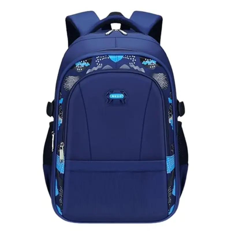 Zaino scolastico con tasche multiple, resistente all'acqua, zaino per scuola per alte e università, zaino leggero e durevole, Blu, Taglia unica