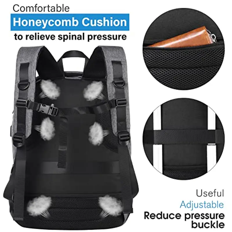 YIORMIOR Zaino scuola Uomo Grigio 1601014 miniatura 3