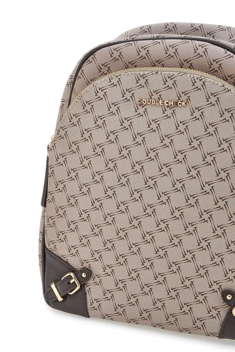 Zaino Taupe con doppia tasca DOUBLE CHECK 18239-6 miniatura 2