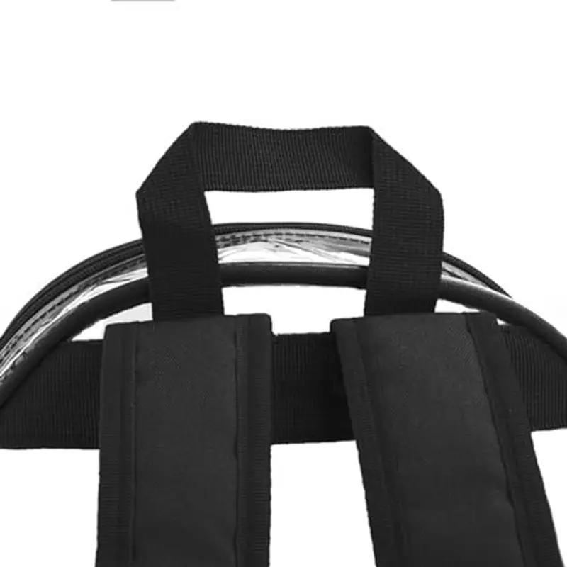 Zaino trasparente resistente, per libri scolastici, trasparente, per ragazzi e ragazze (nero, taglia unica) miniatura 2