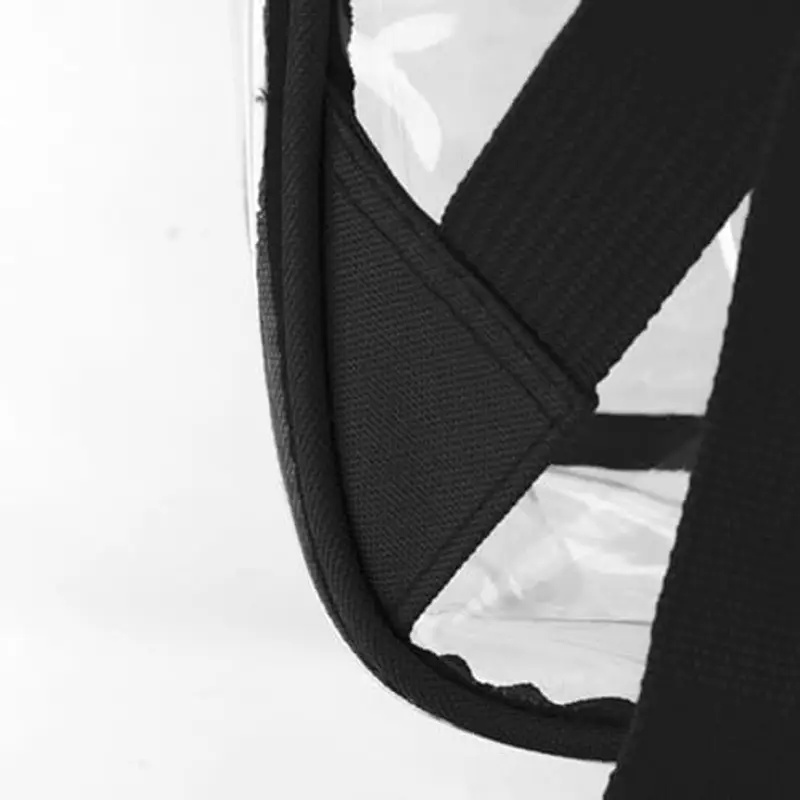 Zaino trasparente resistente, per libri scolastici, trasparente, per ragazzi e ragazze (nero, taglia unica) miniatura 3