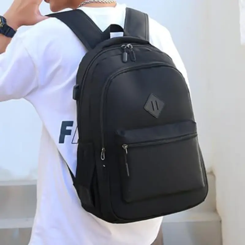 Zaino uomo donna zaino lavoro grande capacità zaino pc portatile 15 6 pollici impermeabile per scuola università viaggio business multifunzione coppia elegante per pendolari (Black, 30x18x45cm) miniatura 2