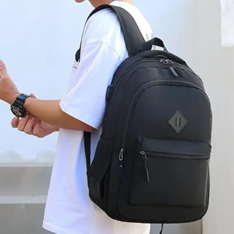 Zaino uomo donna zaino lavoro grande capacità zaino pc portatile 15 6 pollici impermeabile per scuola università viaggio business multifunzione coppia elegante per pendolari (Black, 30x18x45cm) miniatura 3